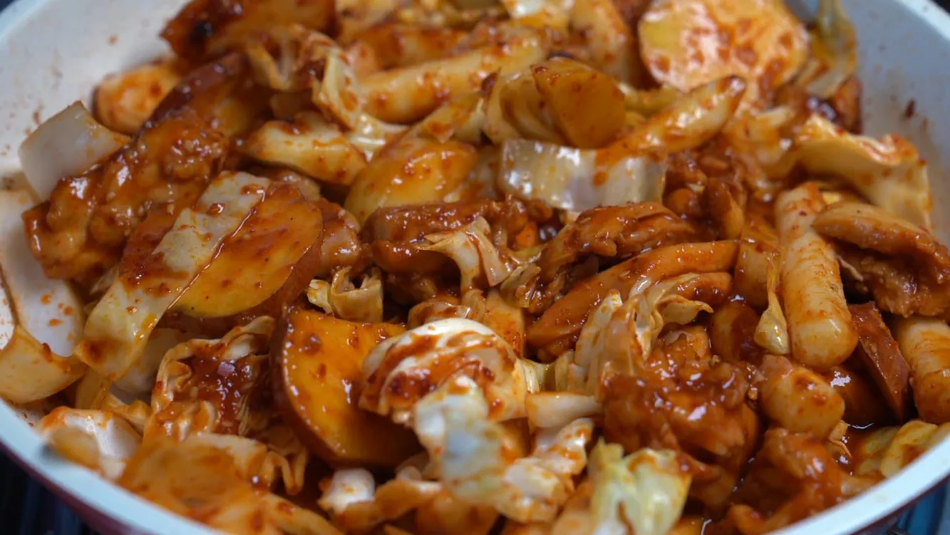 치즈 닭갈비 백종원 레시피/양념장만들기/볶음밥만들기