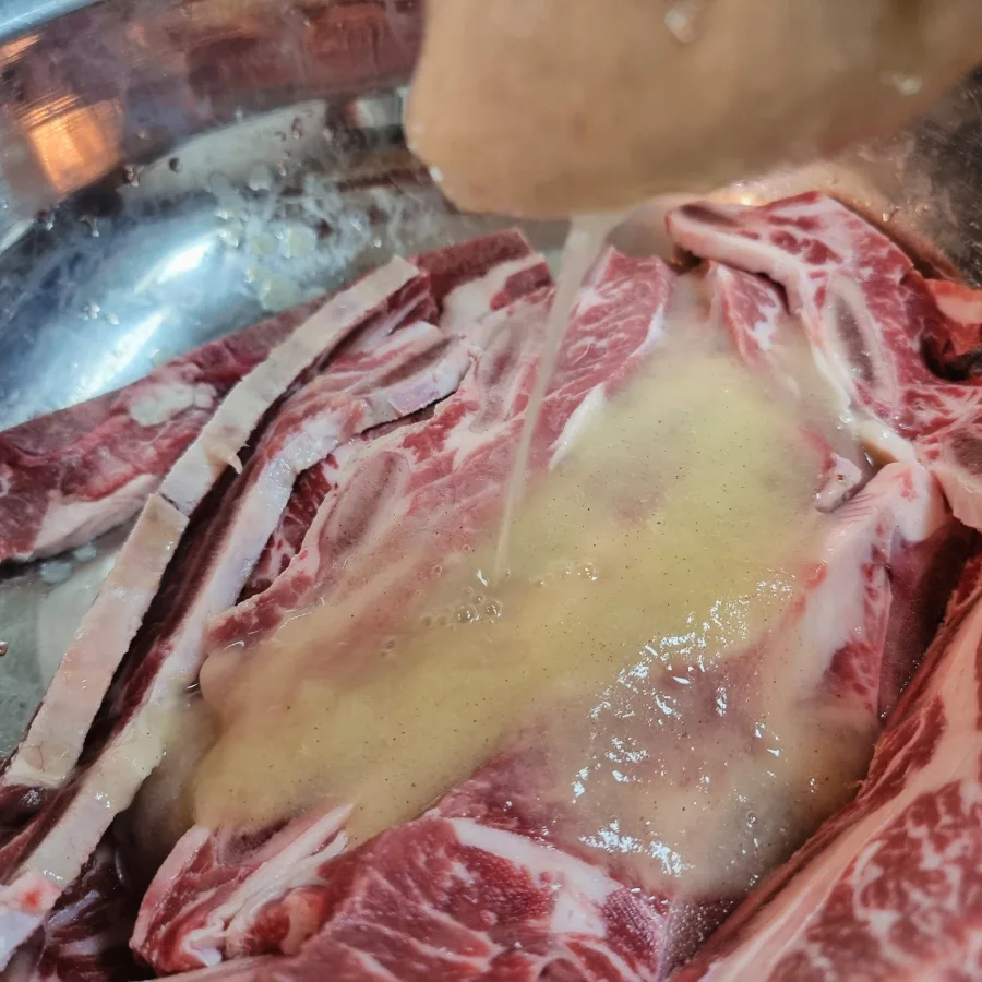 냉동 LA갈비재는법 키위 양념장 LA갈비구이 만드는법