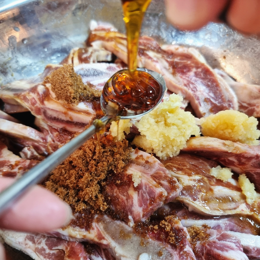 냉동 LA갈비재는법 키위 양념장 LA갈비구이 만드는법 16 14 2