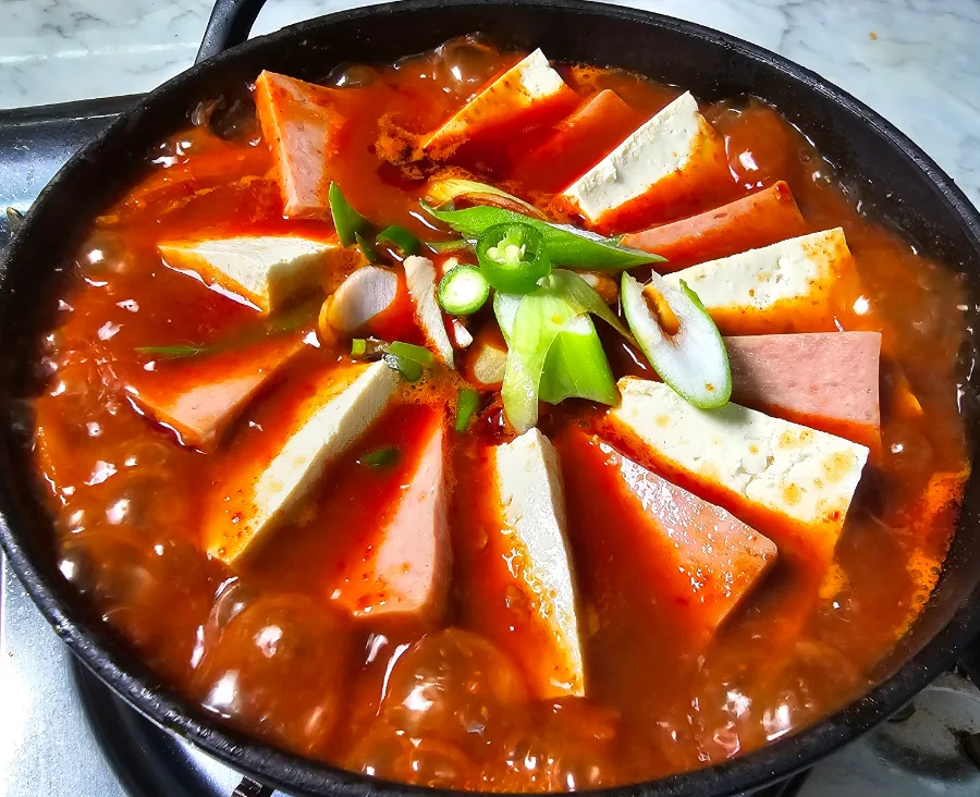 스팸 두부찌개 레시피 스팸두부짜글이 두부 스팸 간단 요리