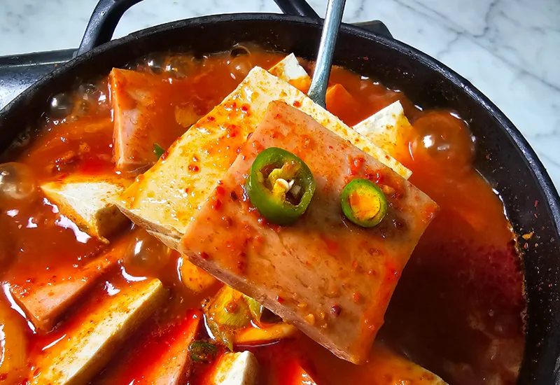 스팸 두부찌개 레시피 스팸두부짜글이 두부 스팸 간단 요리