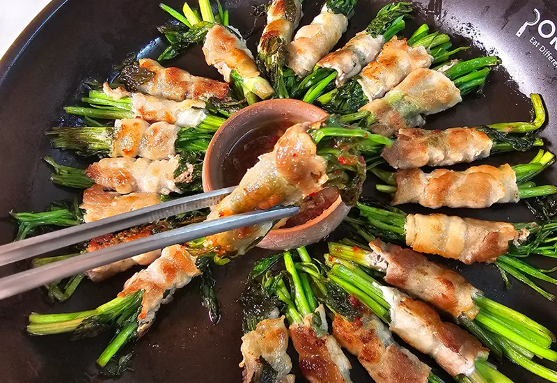 냉동 대패삼겹살 구이 청도 미나리 대패삼겹말이 삼겹살 요리