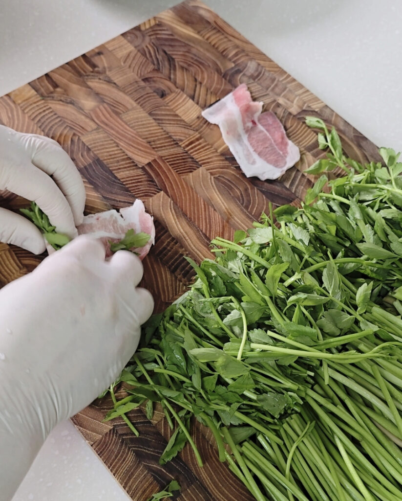 냉동 대패삼겹살 구이 청도 미나리 대패삼겹말이 삼겹살 요리 10 7 1