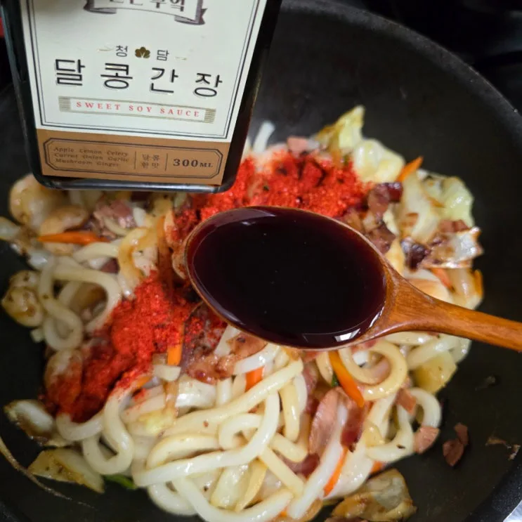 볶음우동 만드는법 맛간장으로 5분만에 요리하는 방법 달콩간장