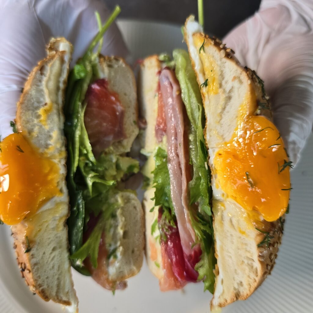 베이글 맛있게 먹는법 베이글 훈제연어 샌드위치 만들기 7 5 4