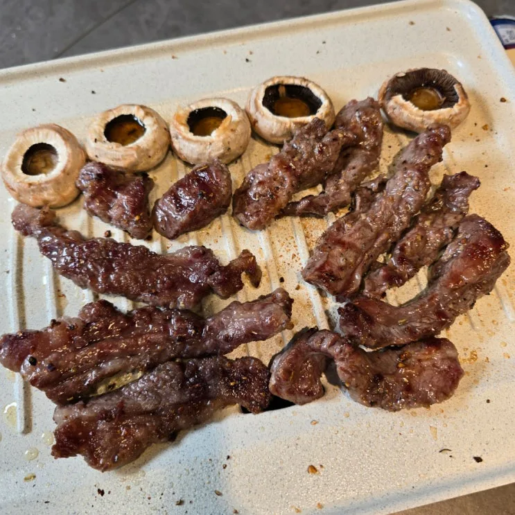 소갈비살 짜파게티 환상의조합 캠핑고기로 좋은 솔직한우