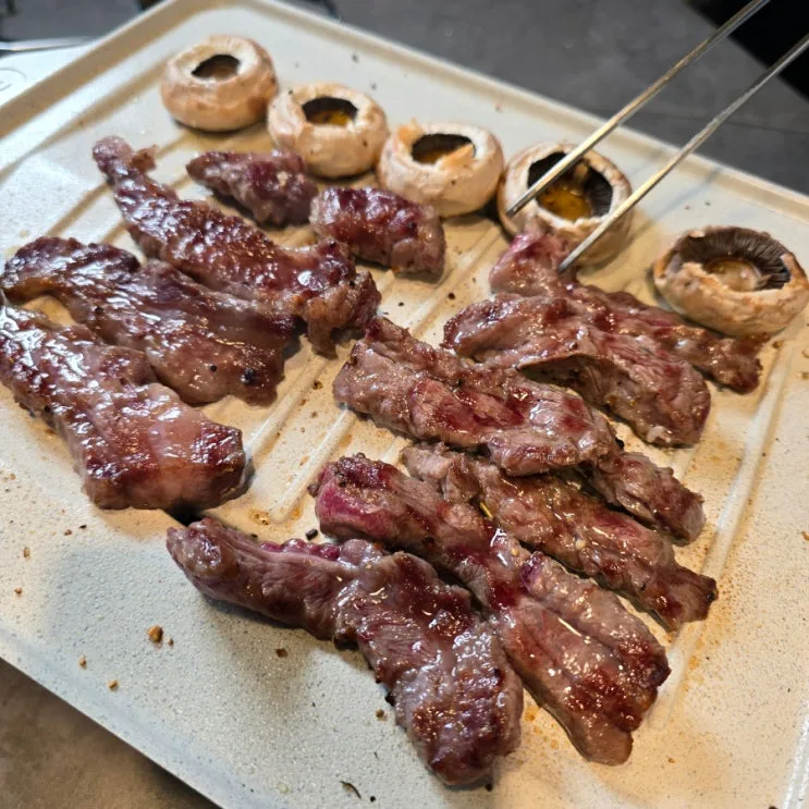 소갈비살 짜파게티 환상의조합 캠핑고기로 좋은 솔직한우