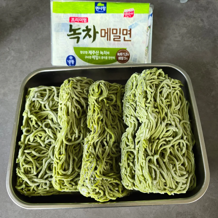 피넛 그린티 냉소바 땅콩버터 요리 면사랑 메밀면 메밀소바 만들기