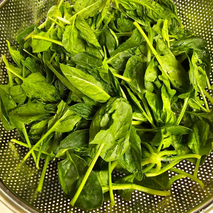간단 시금치무침 레시피 시금치나물무침 시금치 데치기 요리 7 6 150