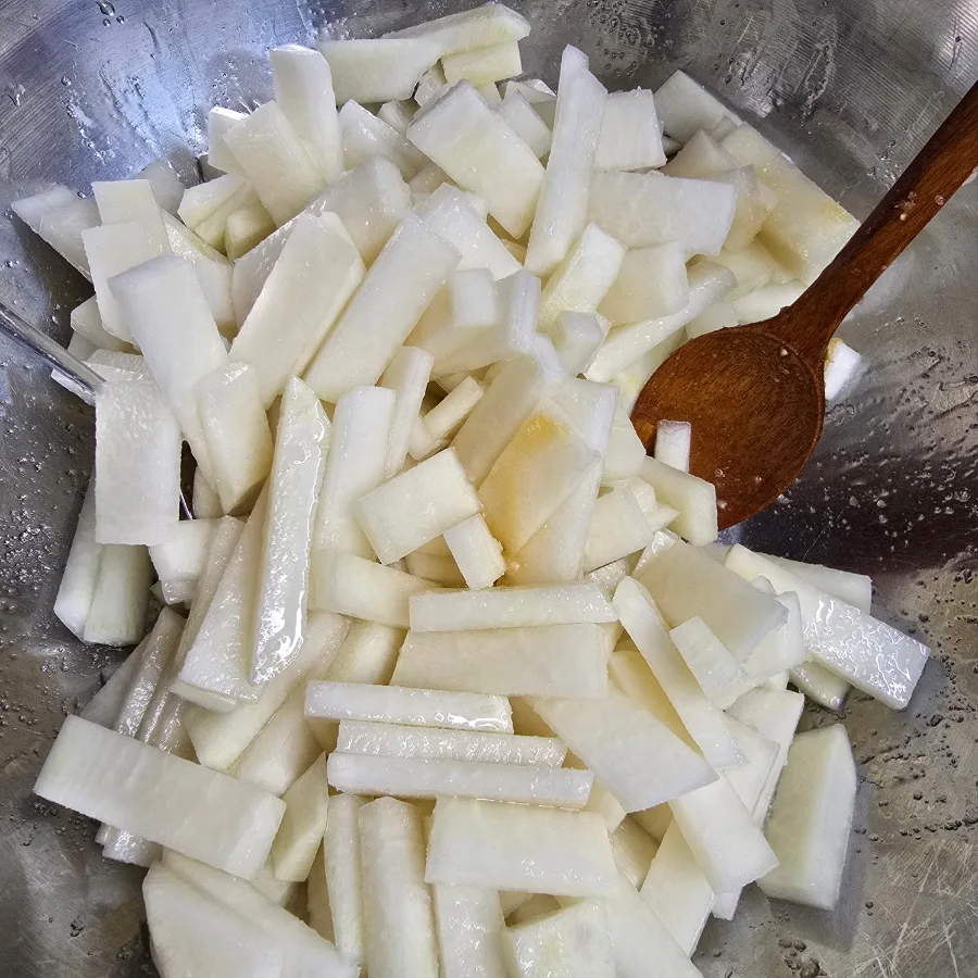 오징어초무침 레시피 오징어무 양념 만들기 오징어 데치기
