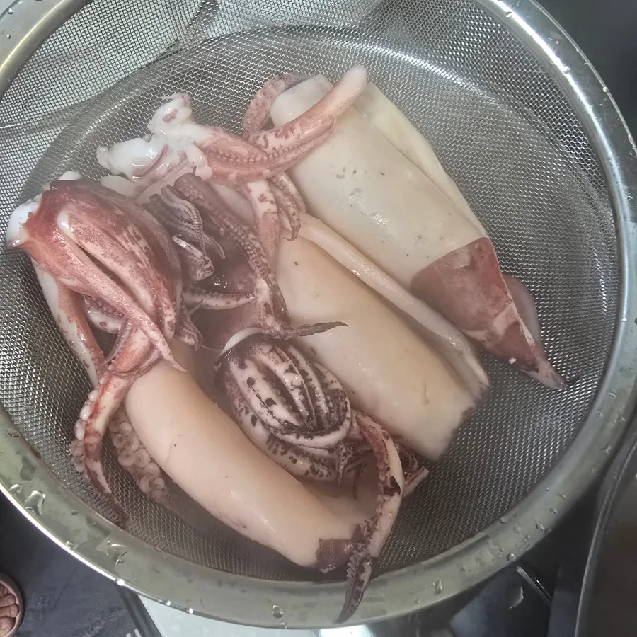 오징어초무침 레시피 오징어무 양념 만들기 오징어 데치기