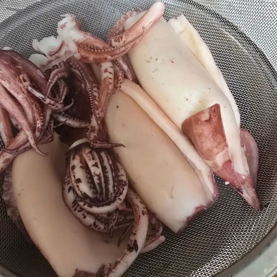 오징어초무침 레시피 오징어무 양념 만들기 오징어 데치기