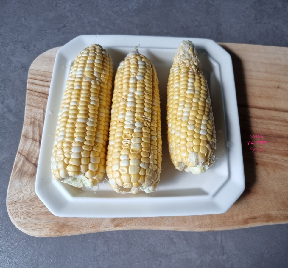 초당옥수수 전자레인지 찌는법 초당옥수수스프 만들기 9 옥수수스프 만들기