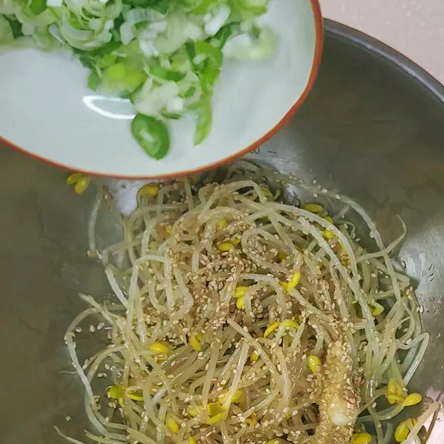 하얀 콩나물무침 레시피 참치액 콩나물 삶는시간 삶기
