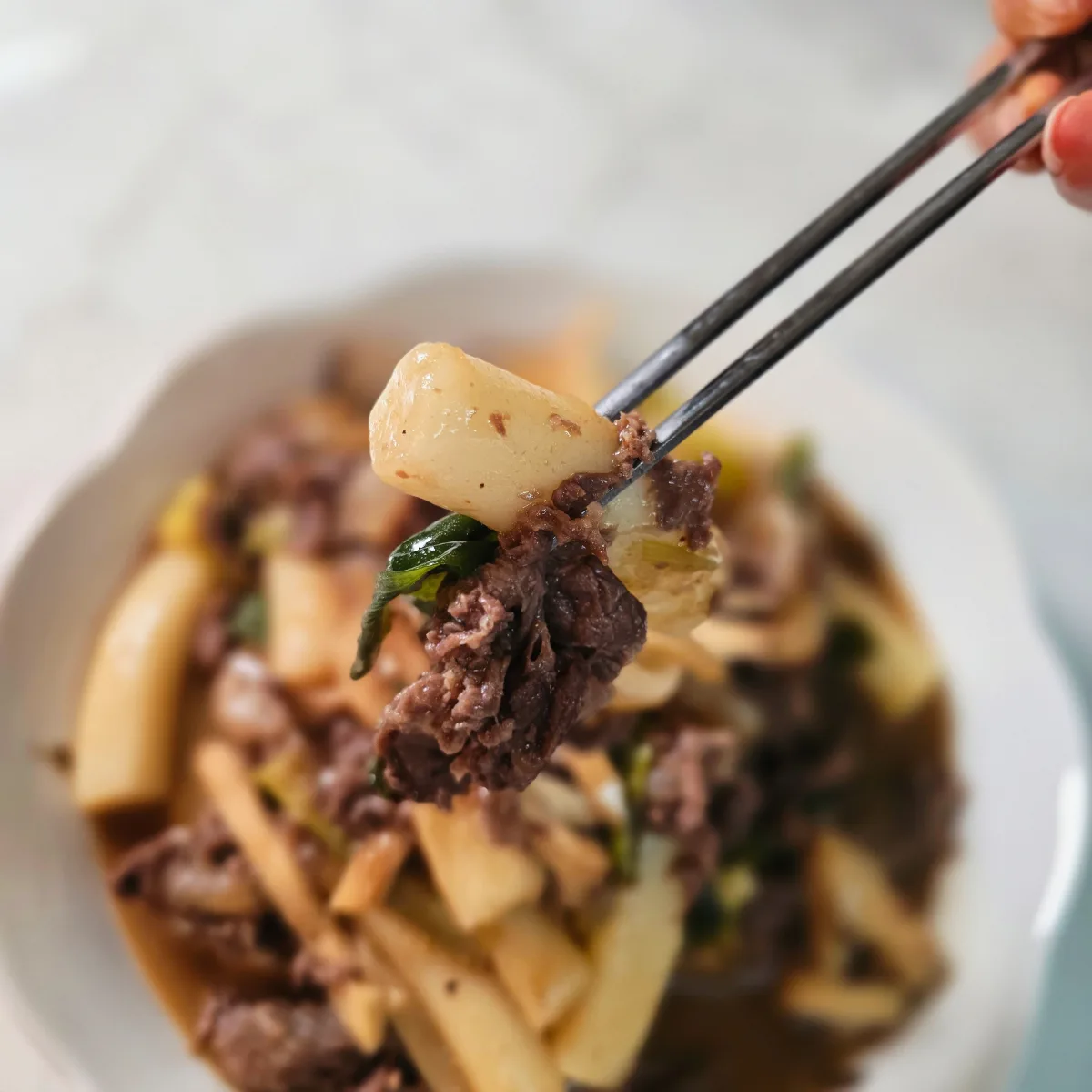궁중떡볶이 레시피 맵찔이도 OK! 남은 불고기로 5분 컷 만들기
