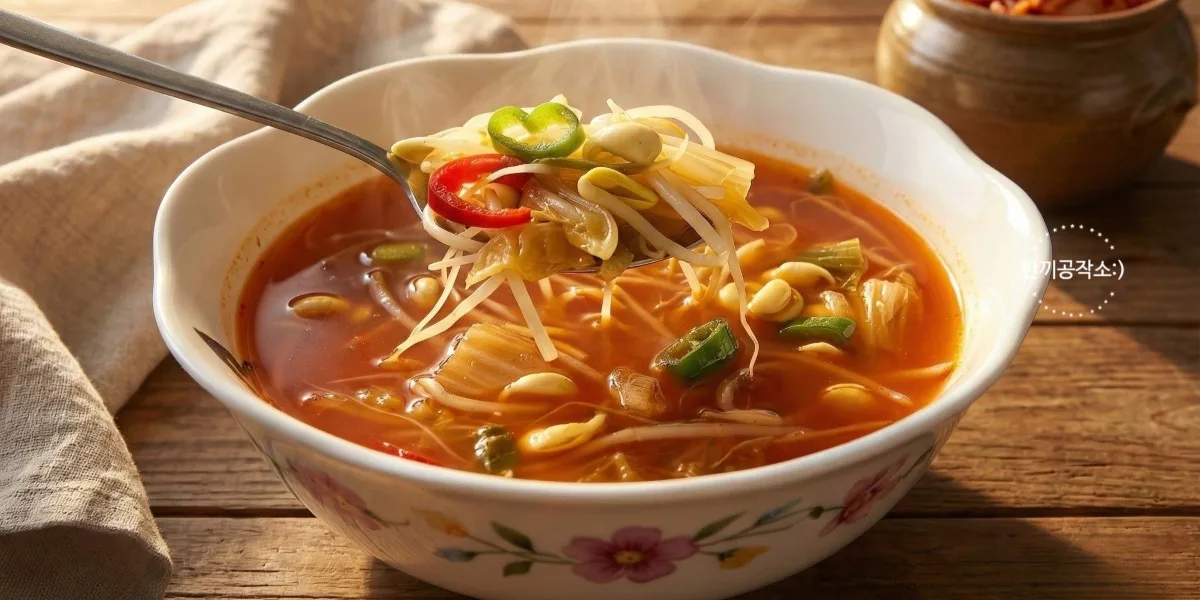 김치콩나물국 레시피 시원칼칼한 해장국 콩나물김치국 끓이는법 (세상 간단!)