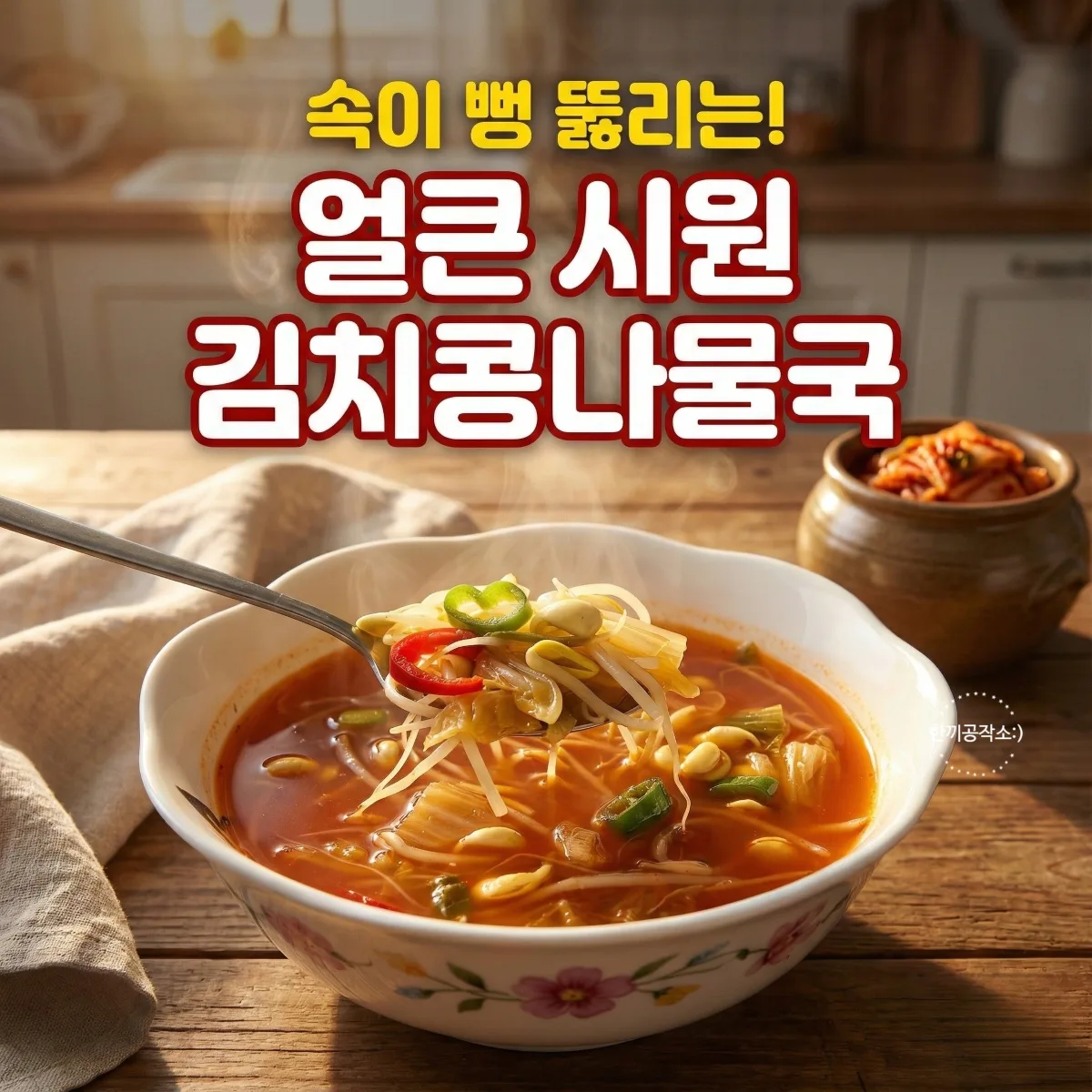 김치콩나물국 레시피 시원칼칼한 해장국 콩나물김치국 끓이는법 (세상 간단!)