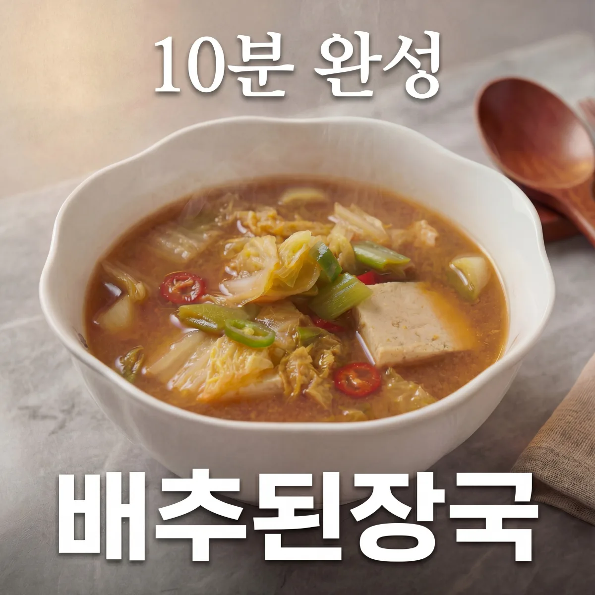 알배기 배추된장국 레시피, 육수없이 끓이는법 (10분 컷)
