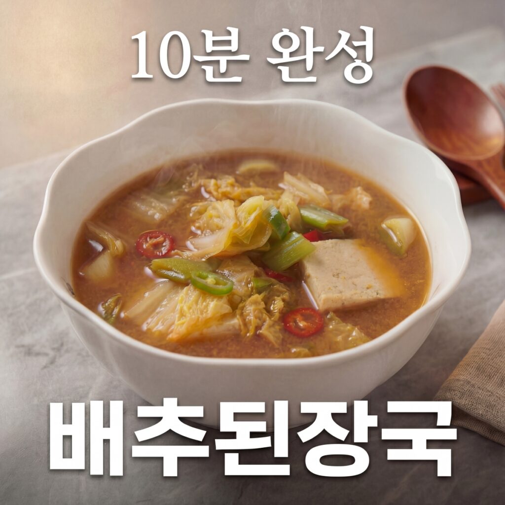 알배기 배추된장국 레시피, 육수없이 끓이는법 (10분 컷) | 한끼공작소 1 8 | 한끼공작소