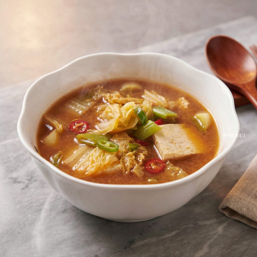 알배기 배추된장국 레시피, 육수없이 끓이는법 (10분 컷) | 한끼공작소 2 8 | 한끼공작소