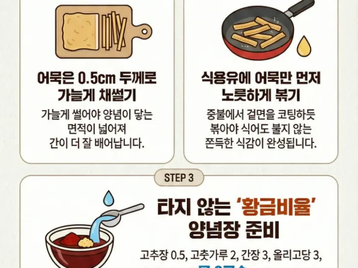 어묵볶음 레시피 ‘물 3큰술’이 신의한수! 실패없는 오뎅볶음 황금 비율