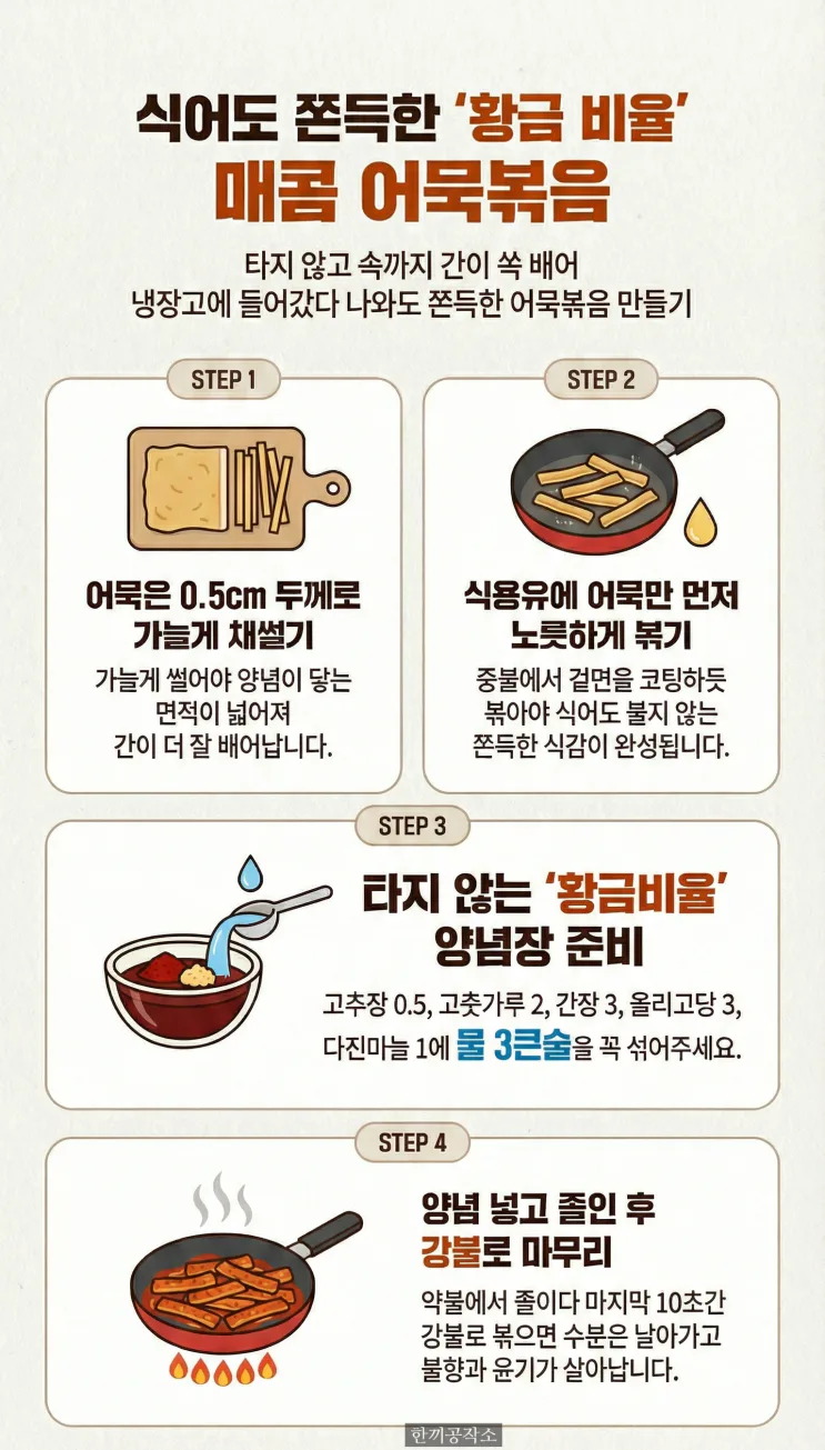 어묵볶음 레시피 '물 3큰술'이 신의한수! 실패없는 오뎅볶음 황금 비율
