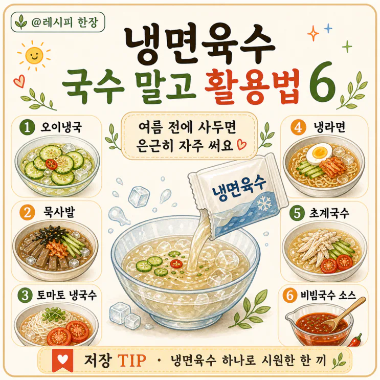 남은 냉면육수, 버리지 마세요 국수 말고 여름 한 끼 6가지