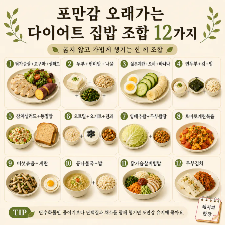 포만감 오래가는 다이어트 집밥 조합 12가지