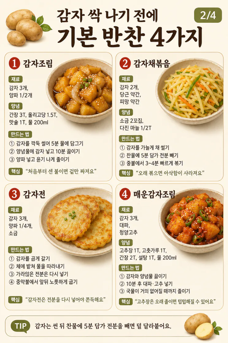 감자 한 봉지 순삭, 감자 반찬 12가지 (싹 나기 전에)
