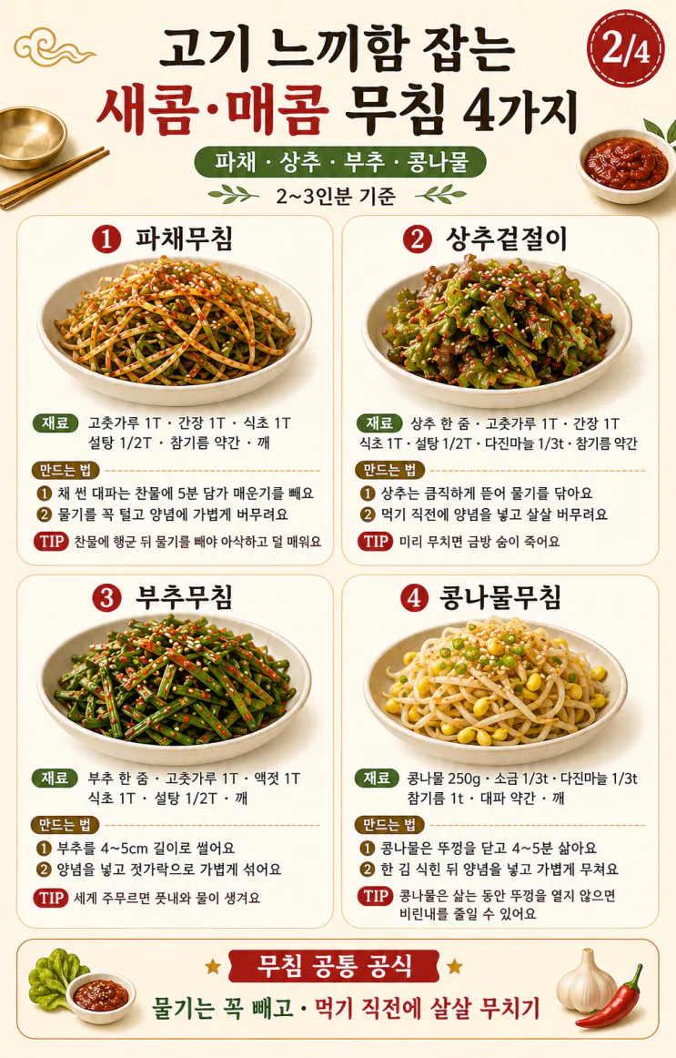 고깃집에서 꼭 나오는 인기 반찬 10가지 (집에서 맛집 느낌)