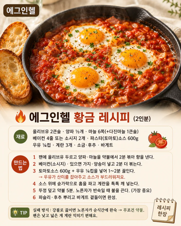 주말 브런치 메뉴 10가지－카페 안 가도 끝나요（저장）