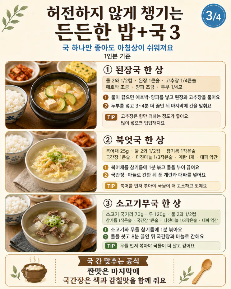 40대이후 여름 아침 밥상 10가지,입맛 없을 때 이 조합이면(저장용)