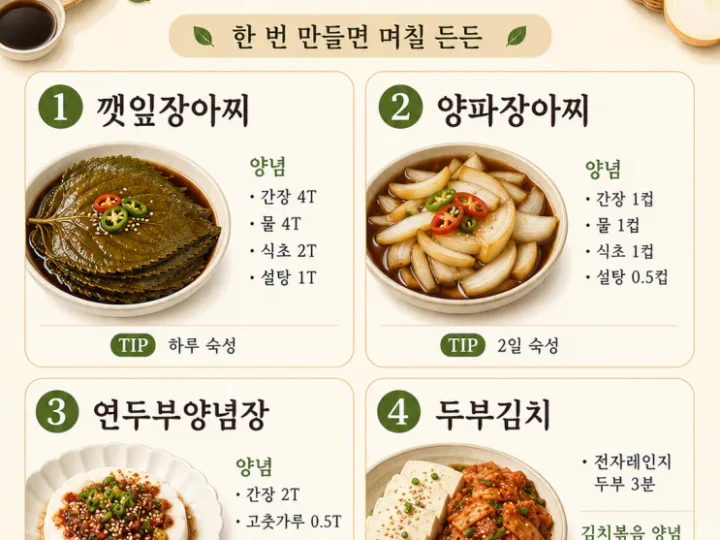 더운 날 불 없이 만드는 여름 반찬 12가지 (저장용)