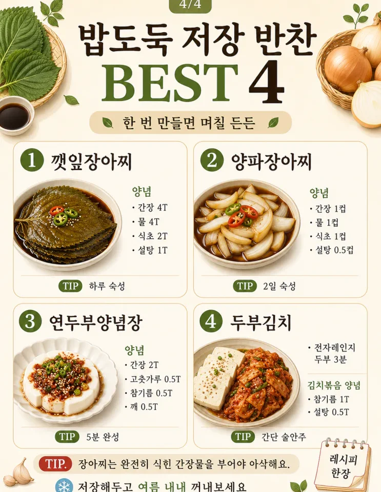 더운 날 불 없이 만드는 여름 반찬 12가지 (저장용)