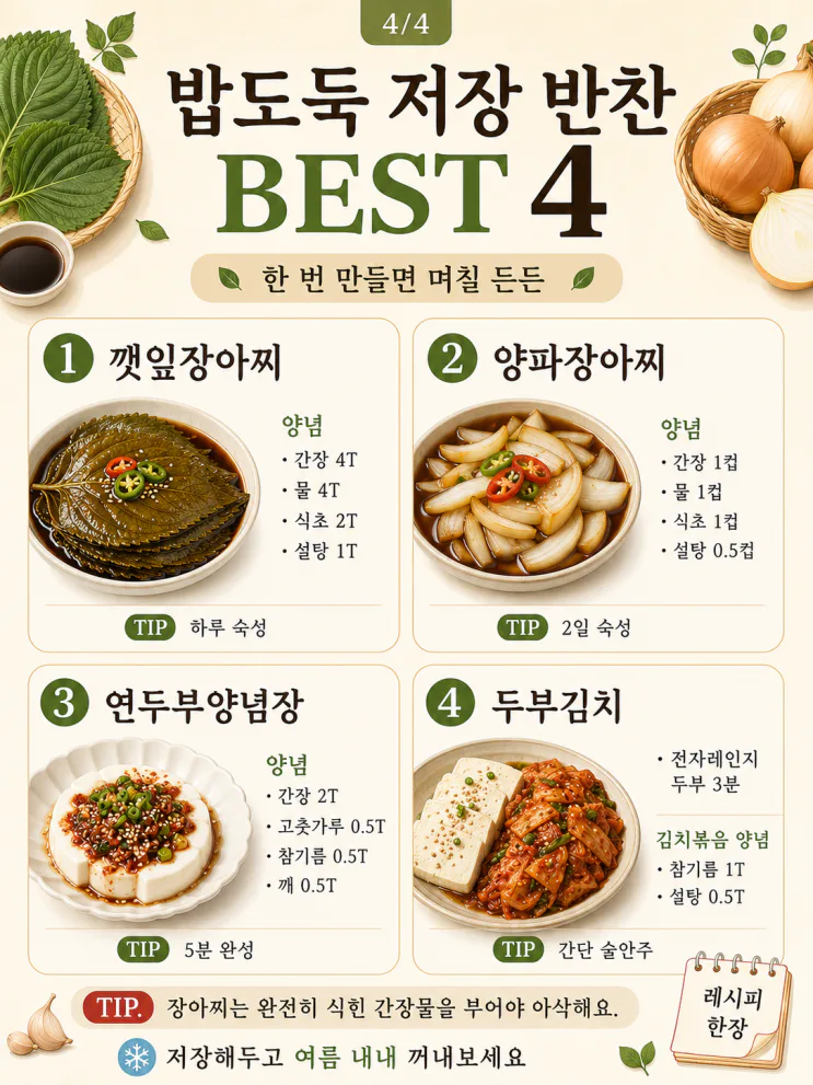 더운 날 불 없이 만드는 여름 반찬 12가지 (저장용)