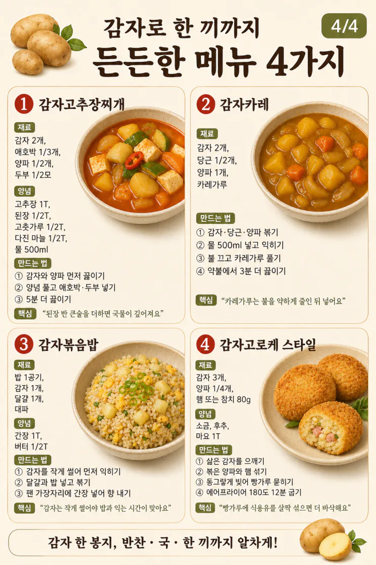 감자 한 봉지 순삭, 감자 반찬 12가지 (싹 나기 전에)