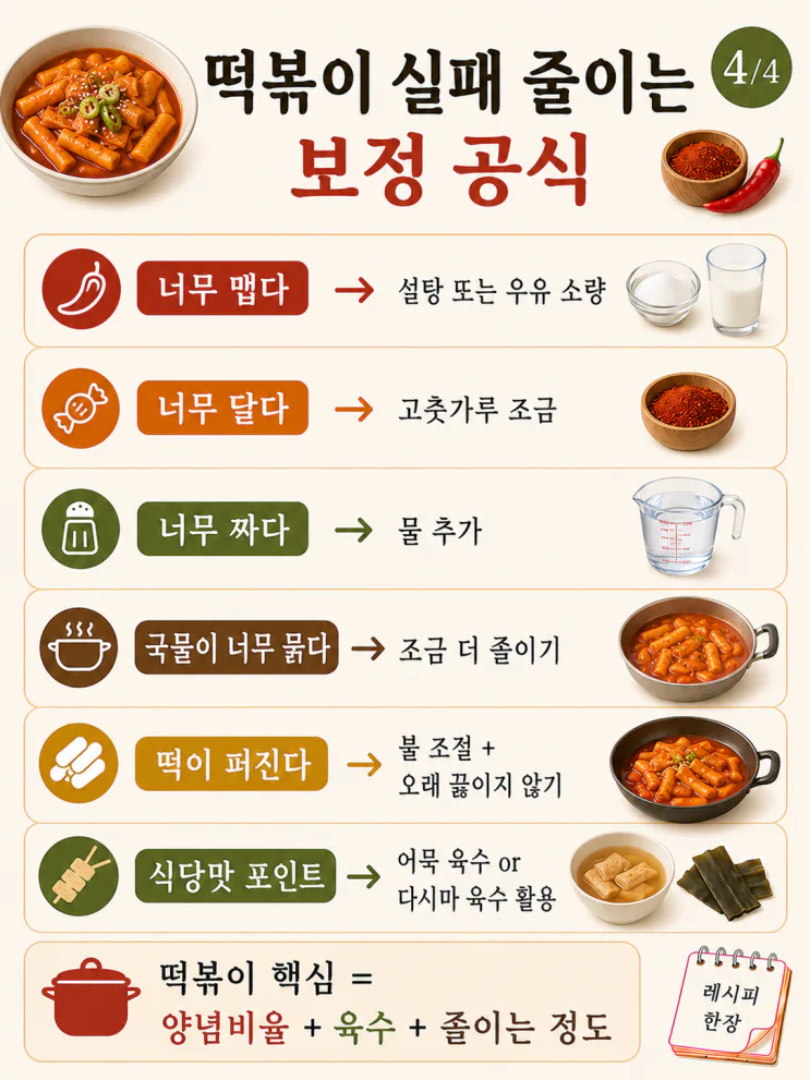 떡볶이 양념 황금비율 7가지, 분식집 맛 한 번에 (저장용)