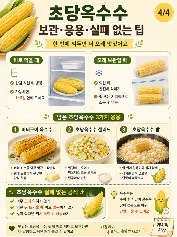 초당옥수수 찌는법, 삶지 말고 전자레인지 4~5분