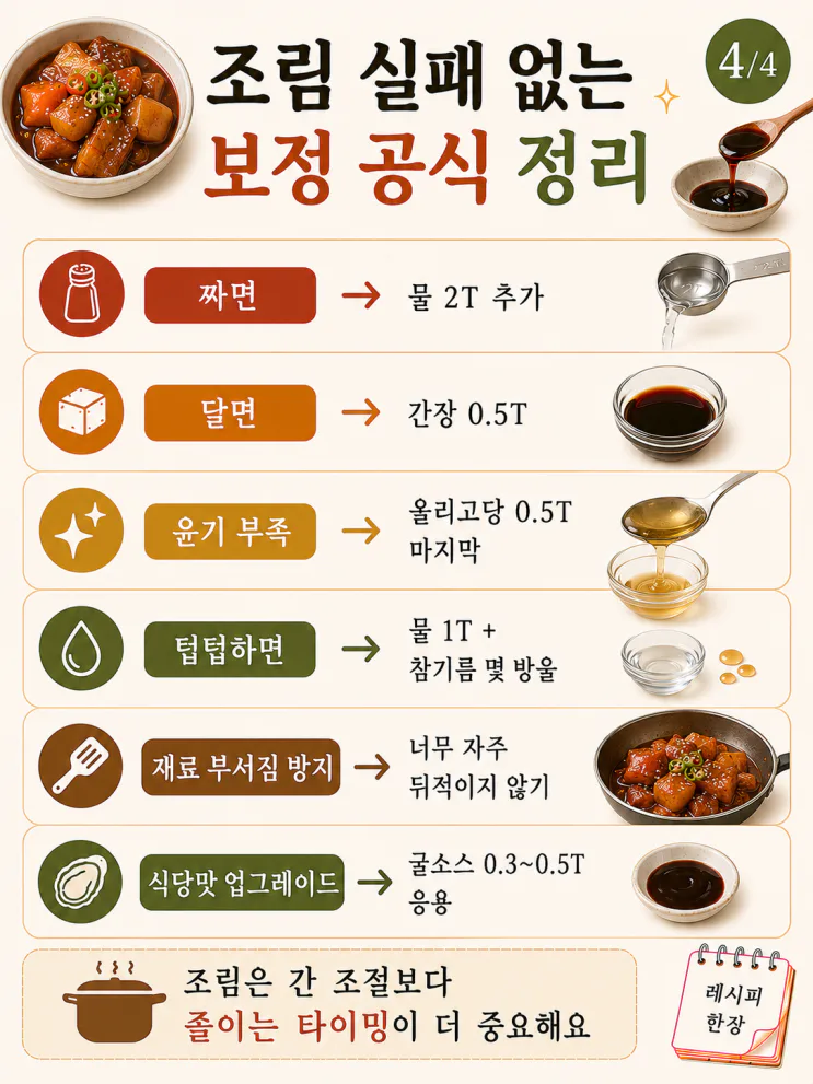 조림 양념 황금비율 12가지, 감자 두부 우엉 생선까지 한 번에 (저장용)