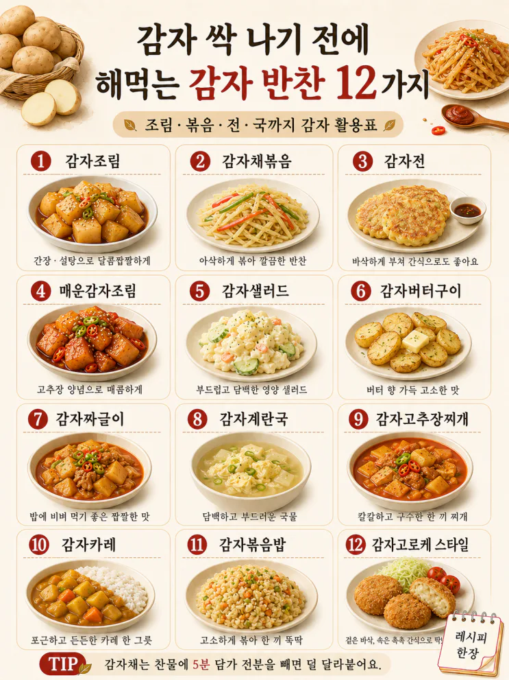 감자 한 봉지 순삭, 감자 반찬 12가지 (싹 나기 전에)