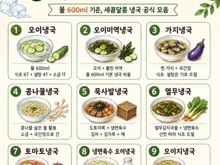 오이냉국 레시피, 6146 황금비율이면 여름냉국 9가지 끝