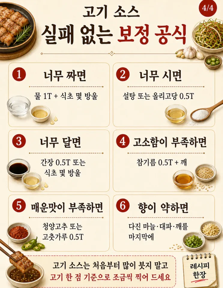 고기집 소스 황금비율 8가지삼겹살부터 곱창까지 (저장용)