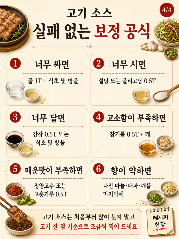 고기집 소스 황금비율 8가지삼겹살부터 곱창까지 (저장용)