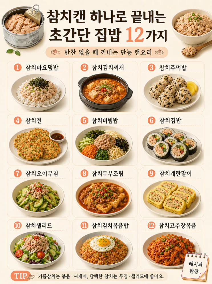 참치캔 하나로 끝내는 초간단 집밥 12가지