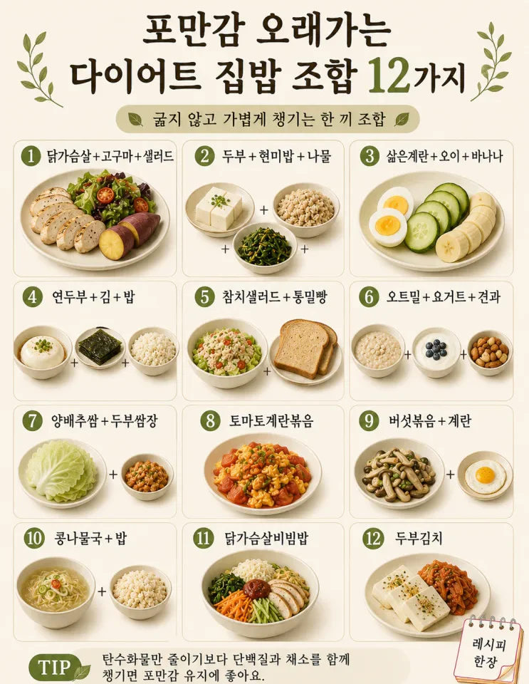 포만감 오래가는 다이어트 집밥 조합 12가지