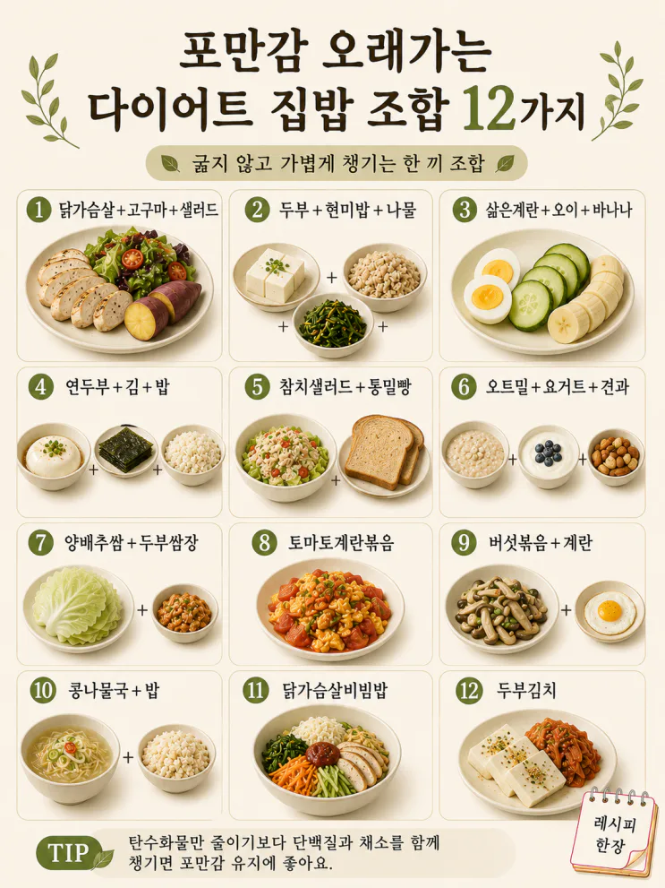 포만감 오래가는 다이어트 집밥 조합 12가지