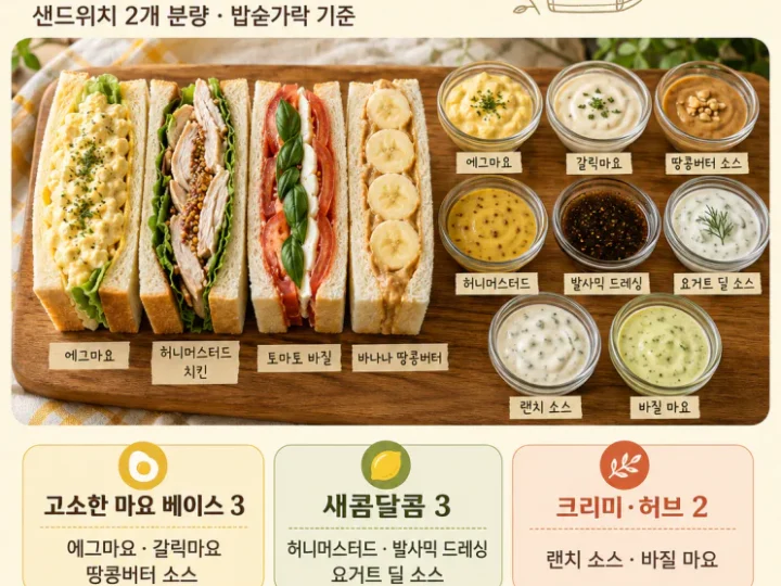 샌드위치 소스 황금비율 8가지, 식빵만 있으면 끝