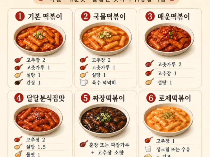 떡볶이 양념 황금비율 7가지, 분식집 맛 한 번에 (저장용)