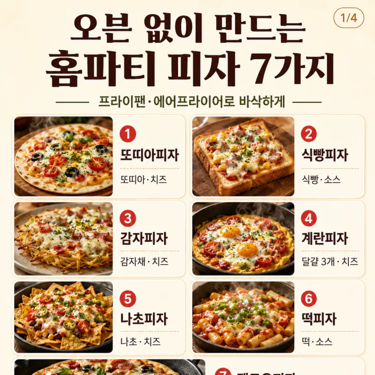 오븐 없이 피자 만들기 — 프라이팬으로 바삭하게 굽는 7가지
