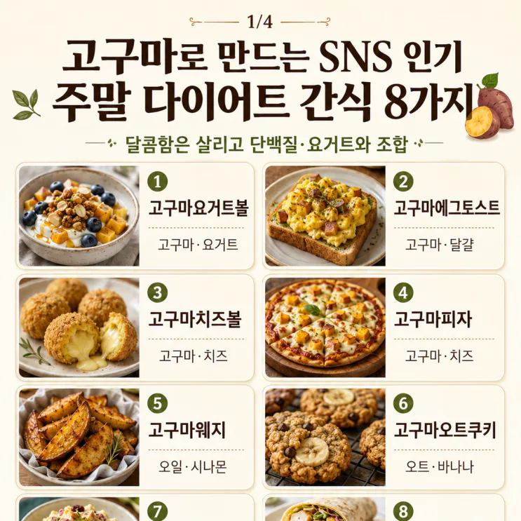 고구마 다이어트 간식 — 주말에 돌려 먹는 8가지